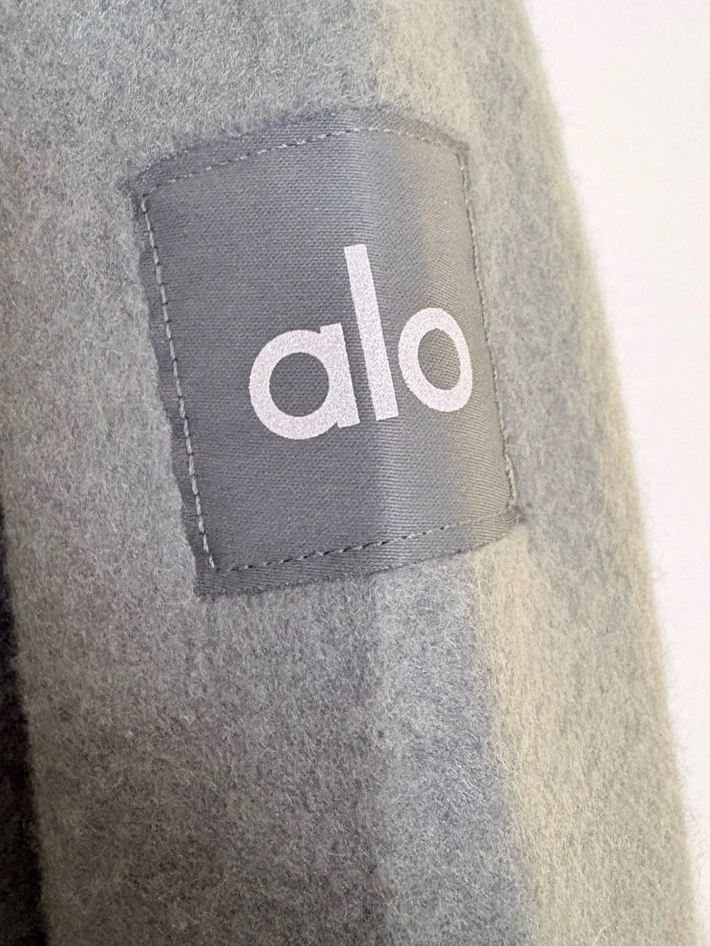 Alo Triumph Crew Sweatshirt Dark Olive Alolux Fleece Pullover Front Zip Pockets